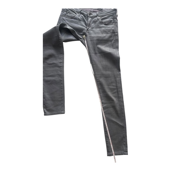 AG Adriano Goldschmied Women's Gray Skinny Lamb Leather Denim Jeans Size 26 - Picture 10 of 13